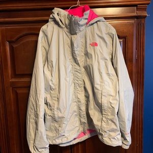 The North Face • XXL • Grey/Pink Rain Jacket